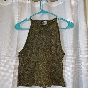 Sparkly gold crop top